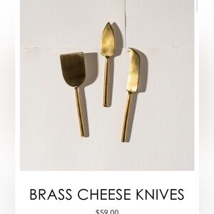 Epicure gold brass tone cheese knives